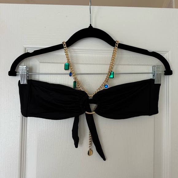 WeWoreWhat Necklace Bandeau Bikini Top in Black - Picture 7 of 13